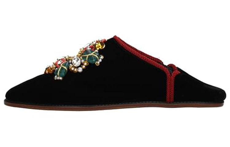 Buy Roger Vivier 時尚休閒天鵝絨平底鞋 女款 黑色