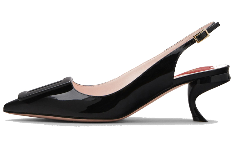 (Women) Roger Vivier Virgule 'Black Patent Leather with Buckle' RVW63831440D1PB999