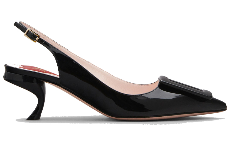 Order (Women) Roger Vivier Virgule 'Black Patent Leather with Buckle' RVW63831440D1PB999