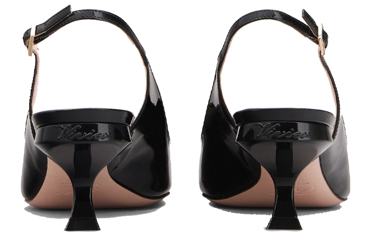 Purchase (Women) Roger Vivier Virgule 'Black Patent Leather with Buckle' RVW63831440D1PB999