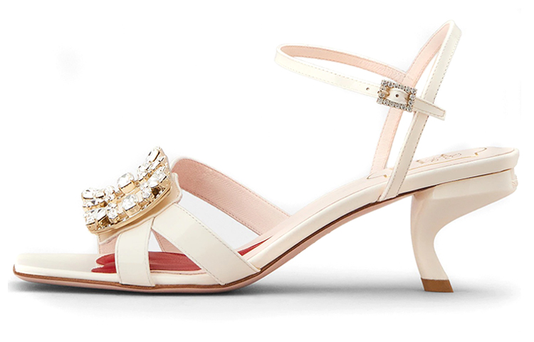 (W) Roger Vivier Virgule 'Mini Crystal Buckle Beige'