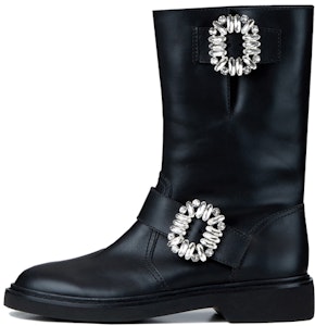 (W) Roger Vivier Viv' Biker But Bang Strass Kulit But Buku Lali 'Hitam' RVW548272409XRB999 Buy (W) Roger Vivier Viv' Biker But Bang Strass Kulit But Buku Lali 'Hitam' RVW548272409XRB999