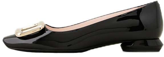 (Women) Roger Vivier Viv' Choc 'Metal Buckle Patent Leather Ballet Flats Black' RVW65032180D1PB999 (Women) Roger Vivier Viv' Choc 'Metal Buckle Patent Leather Ballet Flats Black' RVW65032180D1PB999