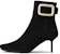 (W) Roger Vivier Viv' Choc But Kasut Butang Logam Hitam Suede RVW64832200HR0B999