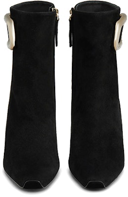 (Women) Roger Vivier Viv' Choc Boots 'Metal Buckle Black Suede' RVW64832200HR0B999 Order (Women) Roger Vivier Viv' Choc Boots 'Metal Buckle Black Suede' RVW64832200HR0B999
