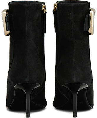 (W) Roger Vivier Viv' Choc金属扣黑色绒面短靴 RVW64832200HR0B999 Shop (W) Roger Vivier Viv' Choc金属扣黑色绒面短靴 RVW64832200HR0B999