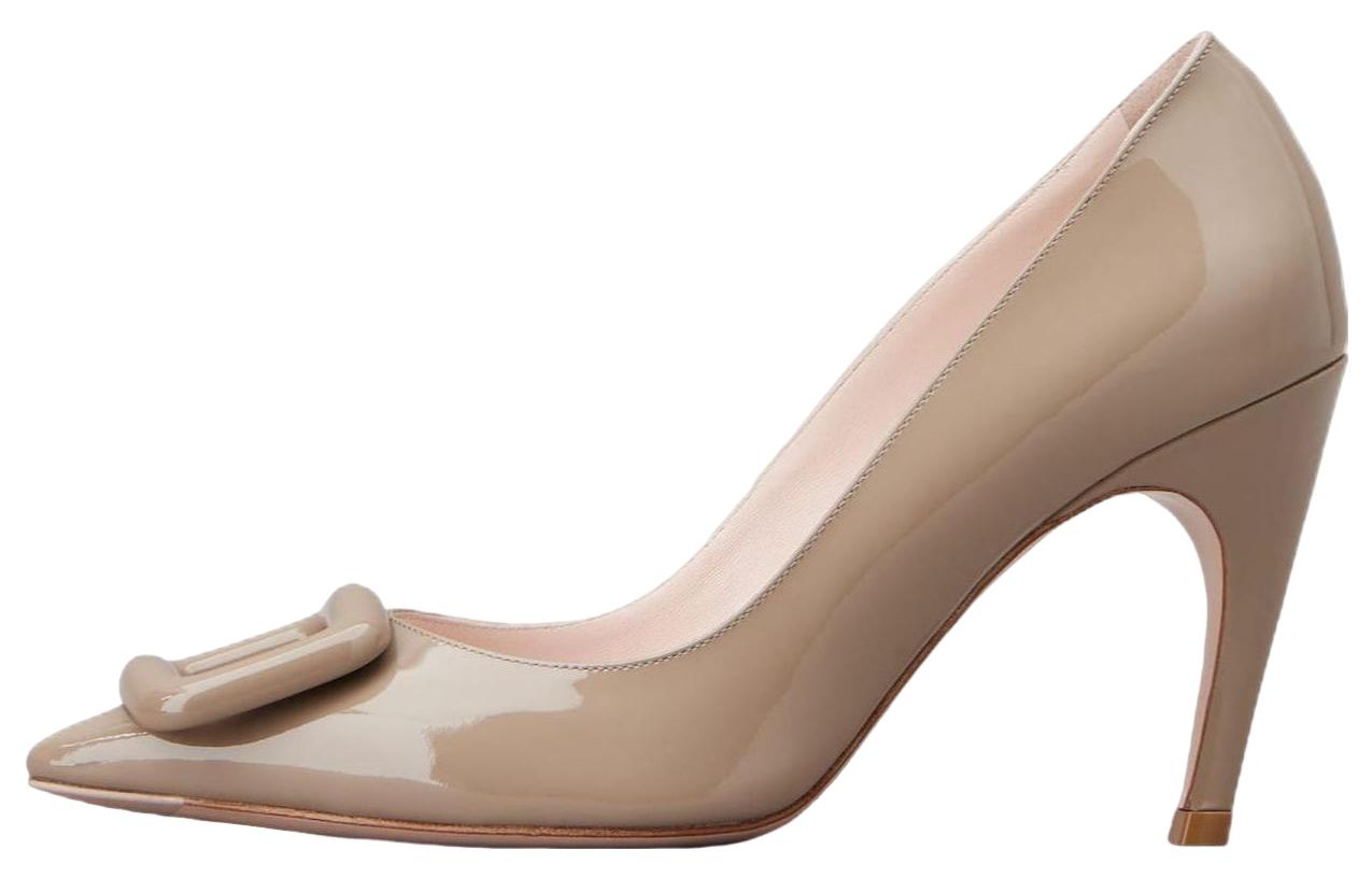 (Women) Roger Vivier Viv' Choc Patent Pointed Toe Stiletto 'Brown' RVW71736620D1PC415