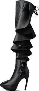 (W) Roger Vivier Viv' Choc 黑色尖头细高跟拉链过膝长靴 RVW70537080SWZB999 Buy (W) Roger Vivier Viv' Choc 黑色尖头细高跟拉链过膝长靴 RVW70537080SWZB999