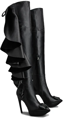 (W) Roger Vivier Viv'' Choc Overknee Laarzen met Puntige Hak Rits ''Zwart'' RVW70537080SWZB999 Lookbook (W) Roger Vivier Viv'' Choc Overknee Laarzen met Puntige Hak Rits ''Zwart'' RVW70537080SWZB999