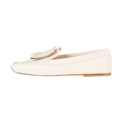 (W) Roger Vivier Viv' Driver 'Beige Buckle'
