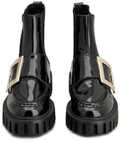 Shop (W) Roger Vivier Viv' Go-Thick 'Boots Hitam Kulit Patent Gesper Logam' RVW64634420MRKB999