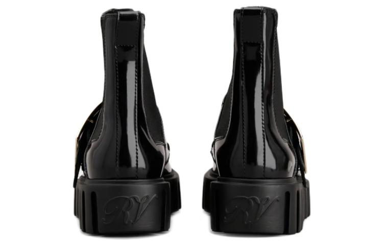 Purchase (W) Roger Vivier Viv' Go-Thick 'Buckle Logam Kulit Chelsea Boot Hitam' RVW64634420MRKB999