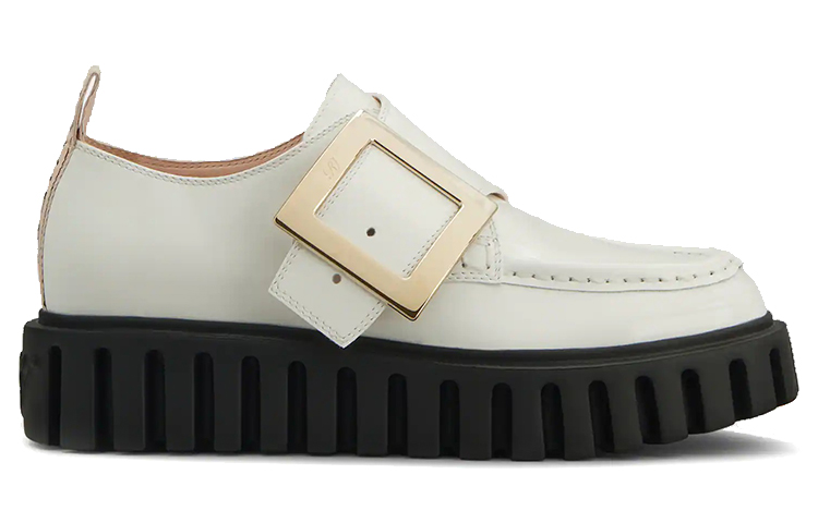 Order (W) 罗杰·维维亚 Viv' Go-Thick 金属扣白色漆皮乐福鞋 RVW64632110MRKB001