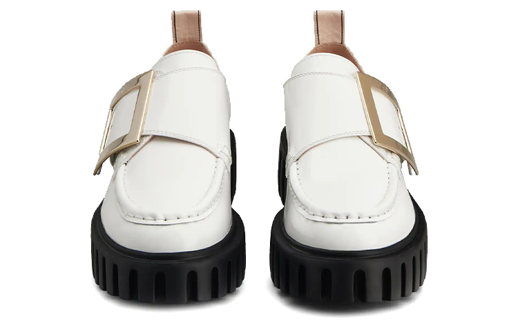 Lookbook (W) 罗杰·维维亚 Viv' Go-Thick 金属扣白色漆皮乐福鞋 RVW64632110MRKB001