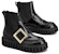(W) Roger Vivier Viv' Go-Thick 'Buckle Logam Kulit Chelsea Boot Hitam' RVW64634420MRKB999