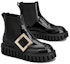 Order (W) Roger Vivier Viv' Go-Thick 'Buckle Logam Kulit Chelsea Boot Hitam' RVW64634420MRKB999