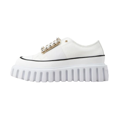(W) Roger Vivier Viv' Go-Thick 'White Low-Top'