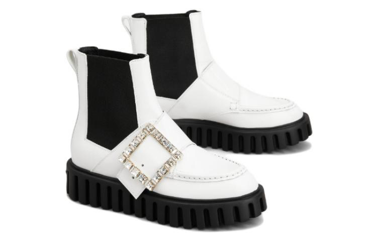 Order (W) Roger Vivier Viv' Go-Thick Boot 'Gesper Metal Kulit Putih' RVW64634440MRKB001