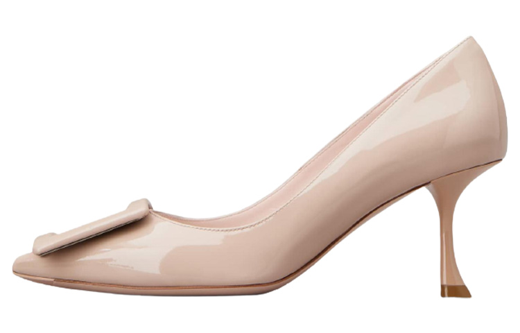(Women) Roger Vivier Viv' In The City Stiletto Heels 'Light Pink Patent Pointed Toe Buckle' RVW61830690D1PC211