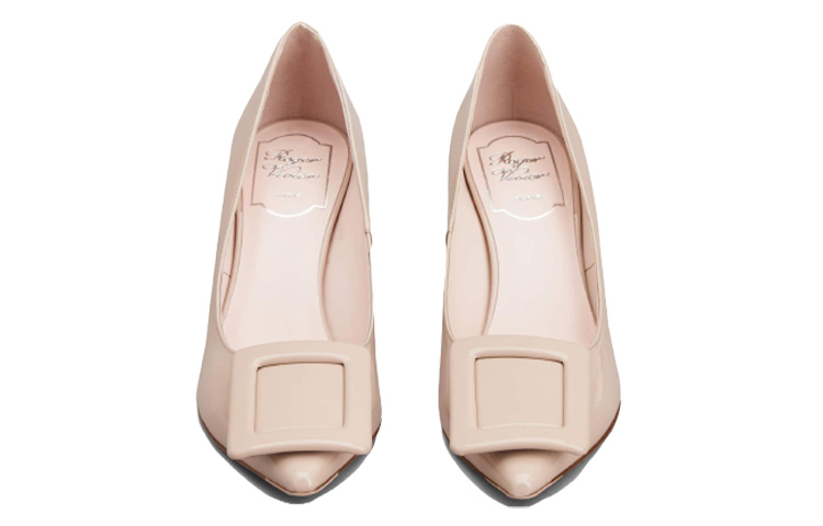 Shop (Women) Roger Vivier Viv' In The City Stiletto Heels 'Light Pink Patent Pointed Toe Buckle' RVW61830690D1PC211