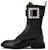 (W) Roger Vivier Viv' Rangers 'Black Crystal Buckle Mid-Top' Hitam Kristal Tengah. RVW54832040R9ZB999