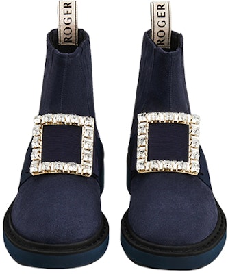 (W) Roger Vivier Viv' Rangers 'Hebilla de Cristal Azul Botines Chelsea de Ante' RVW54825210J9EU802 Lookbook (W) Roger Vivier Viv' Rangers 'Hebilla de Cristal Azul Botines Chelsea de Ante' RVW54825210J9EU802