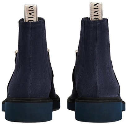 (W) Roger Vivier Viv' Rangers 'Hebilla de Cristal Azul Botines Chelsea de Ante' RVW54825210J9EU802 Shop (W) Roger Vivier Viv' Rangers 'Hebilla de Cristal Azul Botines Chelsea de Ante' RVW54825210J9EU802