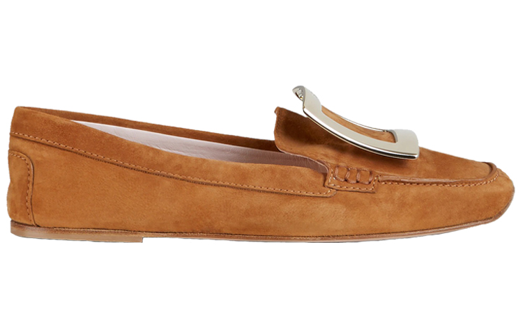 (W) Roger Vivier Viv' Rangers 'Brown Buckle Suede Loafers' 圖 2