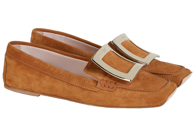 (W) Roger Vivier Viv' Rangers 'Brown Buckle Suede Loafers' 圖 4