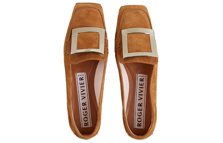 (W) Roger Vivier Viv' Rangers 'Brown Buckle Suede Loafers' 圖 5