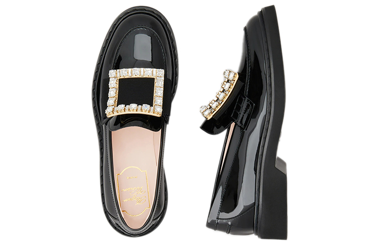 Shop (W) Roger Vivier Viv' Rangers 'Sepatu Buckle Loafers Hitam' RVW54825880D1PB999
