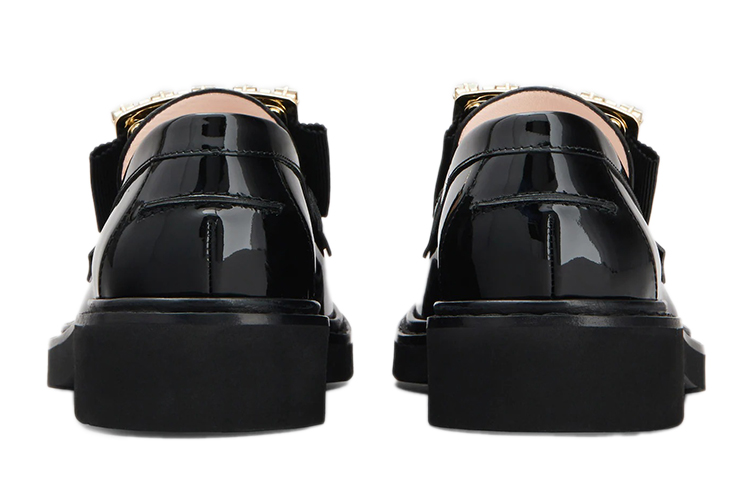 Purchase (W) Roger Vivier Viv' Rangers 'Sepatu Buckle Loafers Hitam' RVW54825880D1PB999