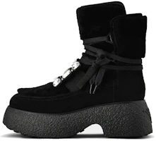 (Women) Roger Vivier Viv' Rangers 'Buckle Velvet Leather Platform Boots Black' RVW64232100QOTB999 (Women) Roger Vivier Viv' Rangers 'Buckle Velvet Leather Platform Boots Black' RVW64232100QOTB999