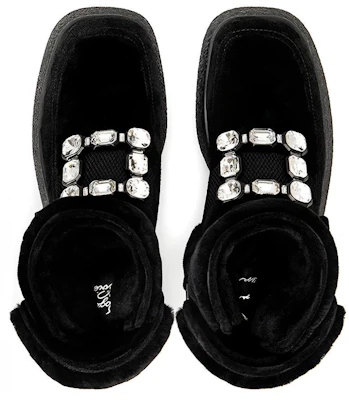 (W) Roger Vivier Viv'' Rangers ''Buckle Velvet Leren Platformlaarzen Zwart'' RVW64232100QOTB999 Purchase (W) Roger Vivier Viv'' Rangers ''Buckle Velvet Leren Platformlaarzen Zwart'' RVW64232100QOTB999