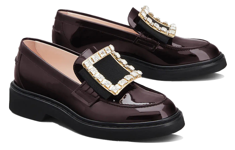 (W) Roger Vivier Viv' Rangers 'Burgundy Buckle Loafers' 圖 3