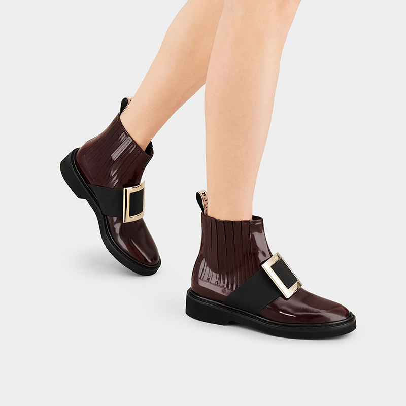 (W) Roger Vivier Viv' Rangers 'Burgundy Buckle Chelsea' 圖 6