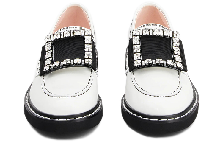 Shop (W) Roger Vivier Viv' Rangers 'Kasut Lofa Kulit Putih Bersulam' RVW54830220MRKB001