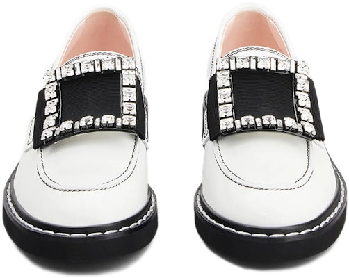 (W) Roger Vivier Viv' Rangers 'Kasut Lofa Kulit Putih Bersulam' RVW54830220MRKB001 Shop (W) Roger Vivier Viv' Rangers 'Kasut Lofa Kulit Putih Bersulam' RVW54830220MRKB001