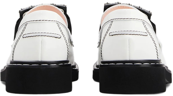 (W) Roger Vivier Viv' Rangers 'Kasut Lofa Kulit Putih Bersulam' RVW54830220MRKB001 Purchase (W) Roger Vivier Viv' Rangers 'Kasut Lofa Kulit Putih Bersulam' RVW54830220MRKB001