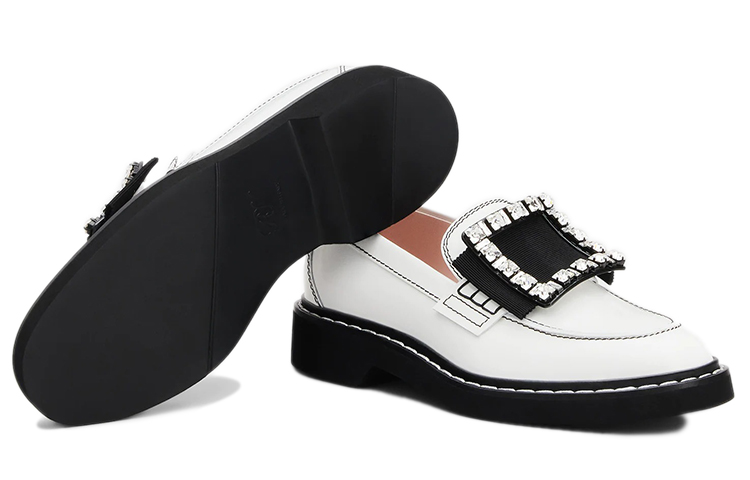 Details for (W) Roger Vivier Viv' Rangers 'Kasut Lofa Kulit Putih Bersulam' RVW54830220MRKB001