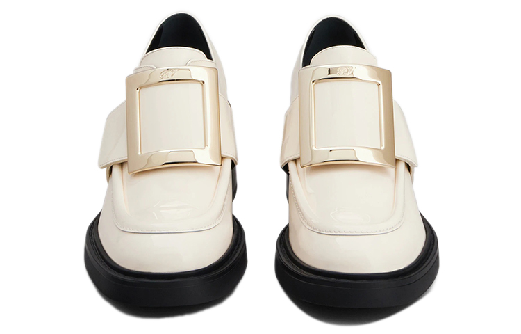 Lookbook (W) Roger Vivier Viv' Rangers 'Metallic Buckle Patent Cream' - Krim Paten Gesper Metalik RVW59829340D1PC019