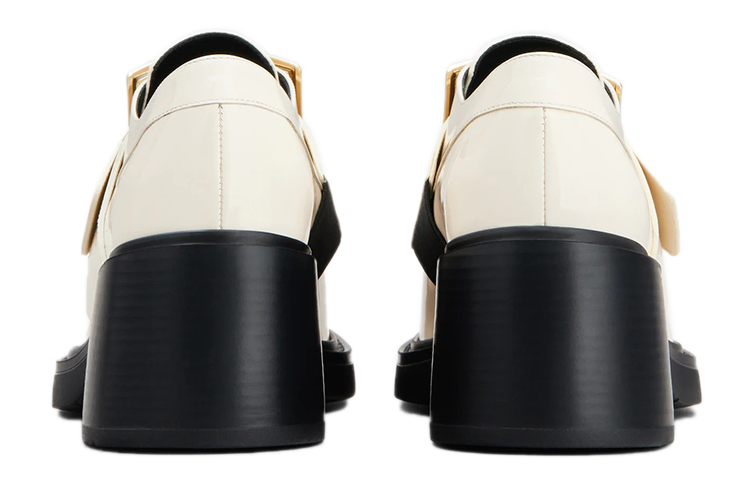 Purchase (W) Roger Vivier Viv' Rangers 'Metallic Buckle Patent Cream' - Krim Paten Gesper Metalik RVW59829340D1PC019