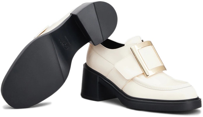 (W) Roger Vivier Viv' Rangers 'Metallic Buckle Patent Cream' - Krim Paten Gesper Metalik RVW59829340D1PC019 Details for (W) Roger Vivier Viv' Rangers 'Metallic Buckle Patent Cream' - Krim Paten Gesper Metalik RVW59829340D1PC019