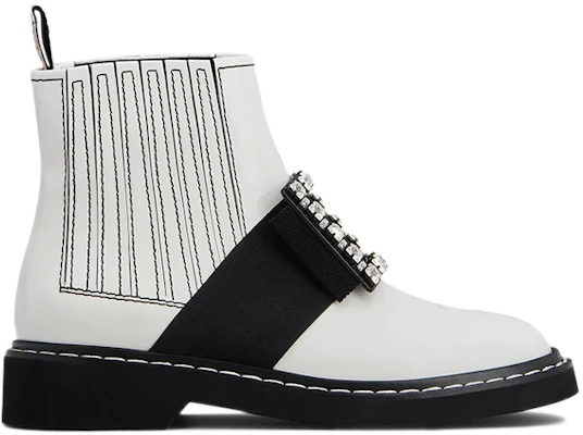 (W) Roger Vivier Viv'' Rangers ''Bestickte Leder-Stiefelette mit Nieten Weiß'' RVW54830210MRKB001 Order (W) Roger Vivier Viv'' Rangers ''Bestickte Leder-Stiefelette mit Nieten Weiß'' RVW54830210MRKB001