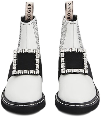 (W) Boot Kulit Roger Vivier Viv' Rangers 'Bordir Studded' Putih. RVW54830210MRKB001 Shop (W) Boot Kulit Roger Vivier Viv' Rangers 'Bordir Studded' Putih. RVW54830210MRKB001