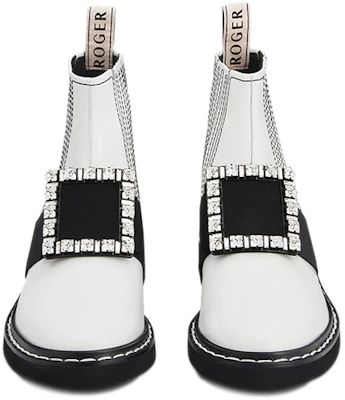 (W) Roger Vivier Viv'' Rangers ''Bestickte Leder-Stiefelette mit Nieten Weiß'' RVW54830210MRKB001 Shop (W) Roger Vivier Viv'' Rangers ''Bestickte Leder-Stiefelette mit Nieten Weiß'' RVW54830210MRKB001