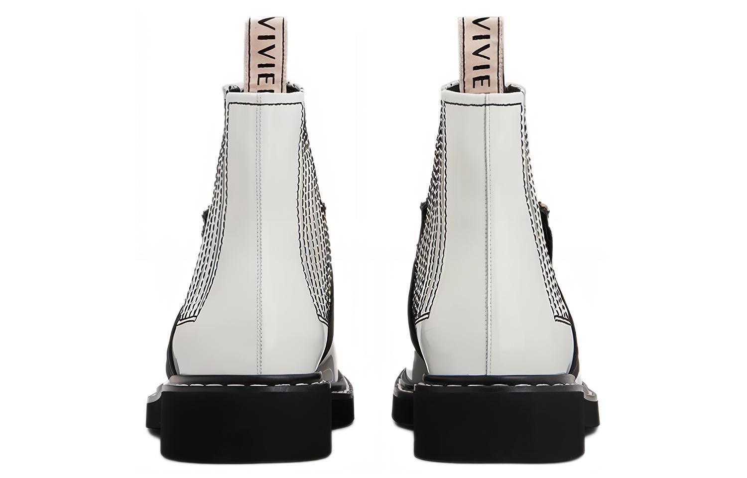 Purchase (W) Roger Vivier Viv'' Rangers ''Bestickte Leder-Stiefelette mit Nieten Weiß'' RVW54830210MRKB001