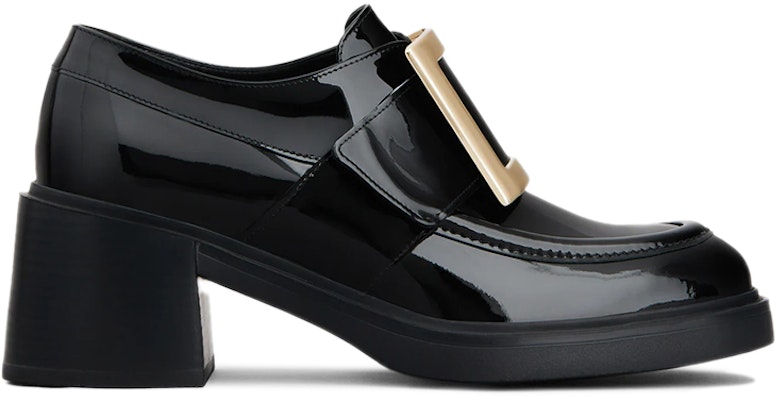 (W) Roger Vivier Viv' Rangers 金属扣时尚黑色高跟乐福鞋 RVW59829340D1PB999 Order (W) Roger Vivier Viv' Rangers 金属扣时尚黑色高跟乐福鞋 RVW59829340D1PB999
