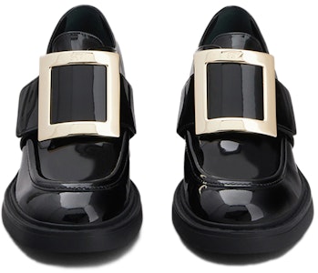 (W) Roger Vivier Viv' Rangers 金属扣时尚黑色高跟乐福鞋 RVW59829340D1PB999 Lookbook (W) Roger Vivier Viv' Rangers 金属扣时尚黑色高跟乐福鞋 RVW59829340D1PB999