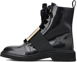 (Women) Roger Vivier Viv' Rangers Black 'Sleek Mid-Top Metal Buckle' RVW54825180MRKB999 (Women) Roger Vivier Viv' Rangers Black 'Sleek Mid-Top Metal Buckle' RVW54825180MRKB999